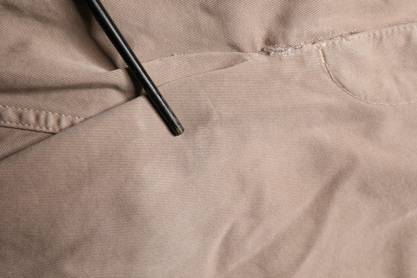 Beige Straight Cargo Chino Trouser Pants