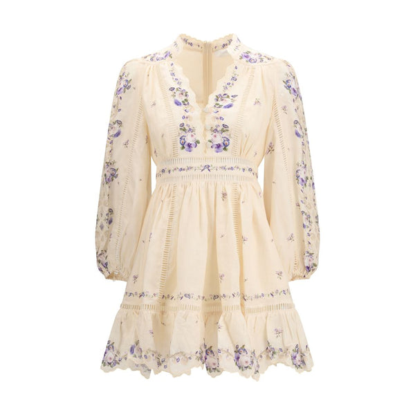 Beige Linen Casual Dress