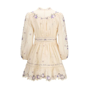 Beige Linen Casual Dress