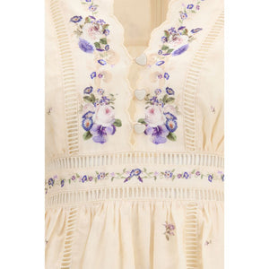 Beige Linen Casual Dress