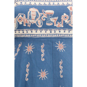 Blue Linen Casual Dress