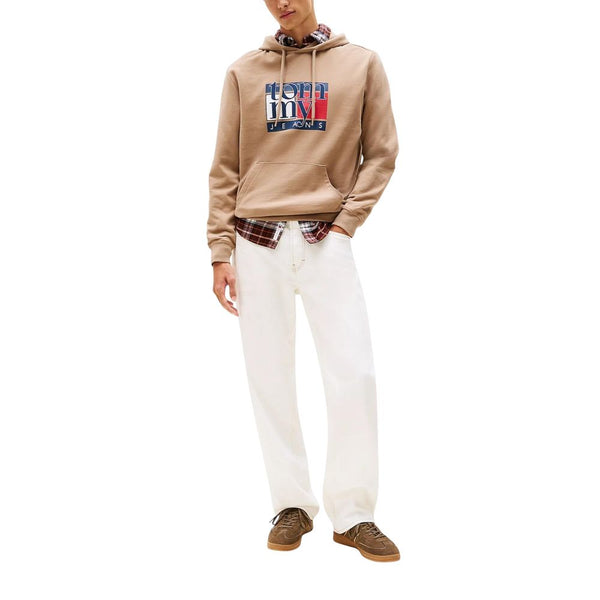Beige Recycled Cotton Hoodie