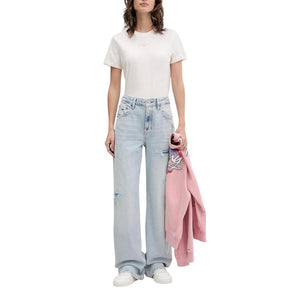 Light Blue Recycled Cotton Mom Jeans