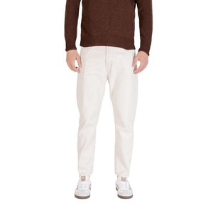 Cream Cotton Relaxed Fit Jeans