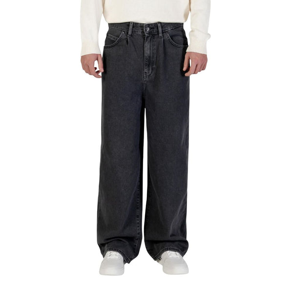 Black Cotton Relaxed Fit Jeans