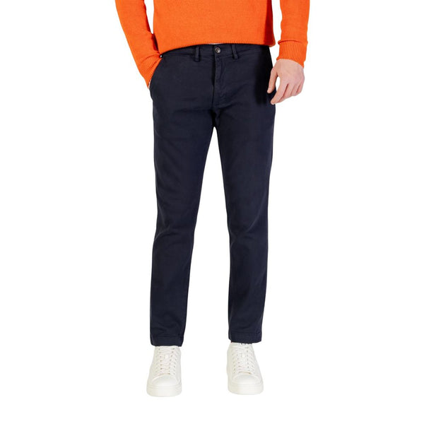 Blue Cotton Skinny Pants
