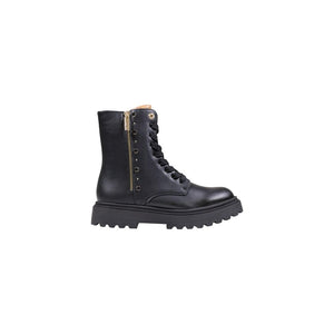 Black Polyethylene Lace-Up Boots