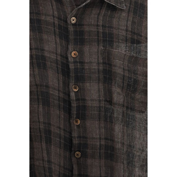 Brown Linen Pattern Shirt