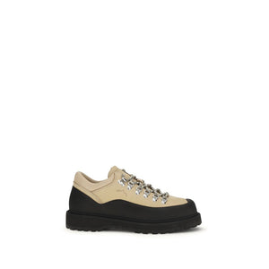 Beige Calf Leather Bos Taurus Lace-Up Boots