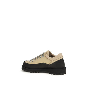 Beige Calf Leather Bos Taurus Lace-Up Boots
