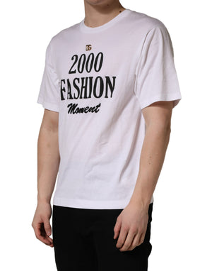 White Graphic Print DG Men Crew Neck T-shirt