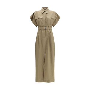 Beige Cotton Casual Dress
