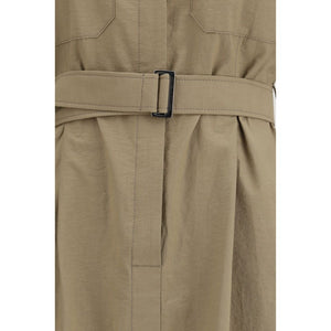 Beige Cotton Casual Dress