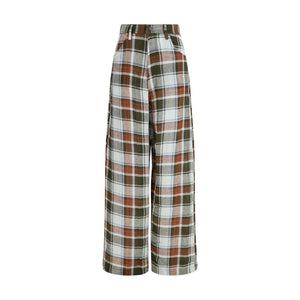 Multicolor Linen Casual Pants