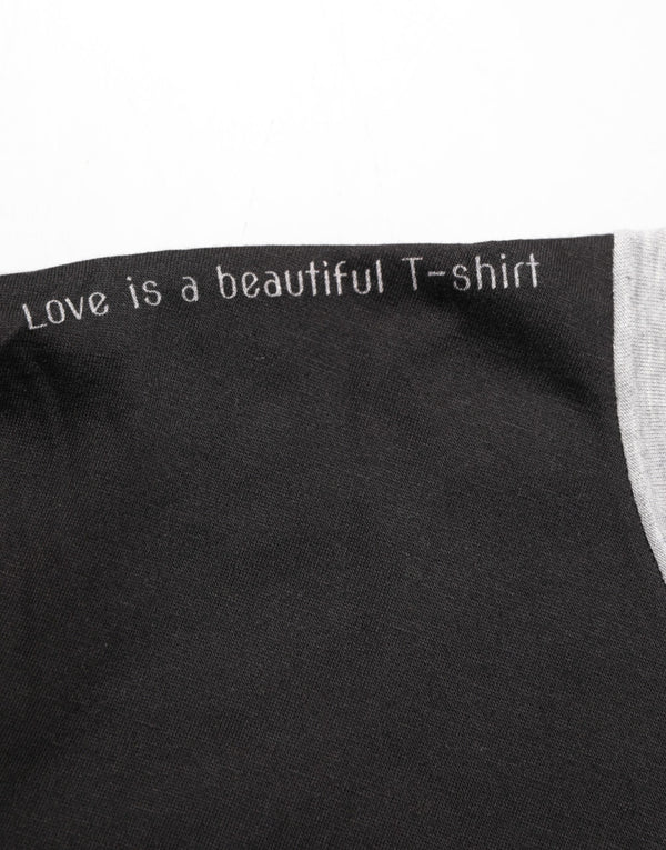 Black Two Tone DG Logo Print Cotton  T-shirt