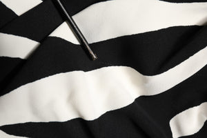 Black White Zebra Print CadyCalf Length Dress