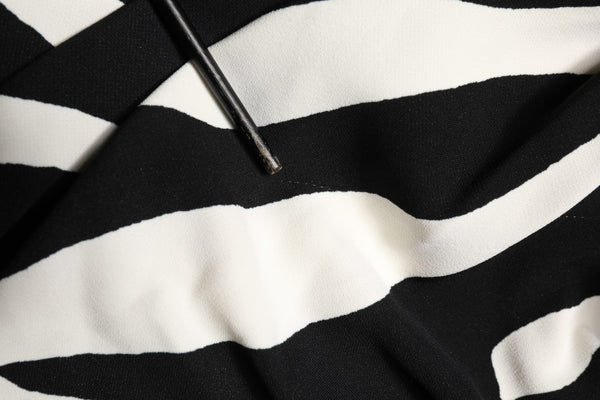 Black White Zebra Print CadyCalf Length Dress