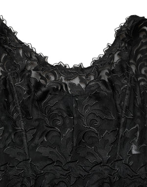 Black Floral Lace Evening Long Gown Dress
