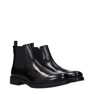 Black Leather Ankle Boots