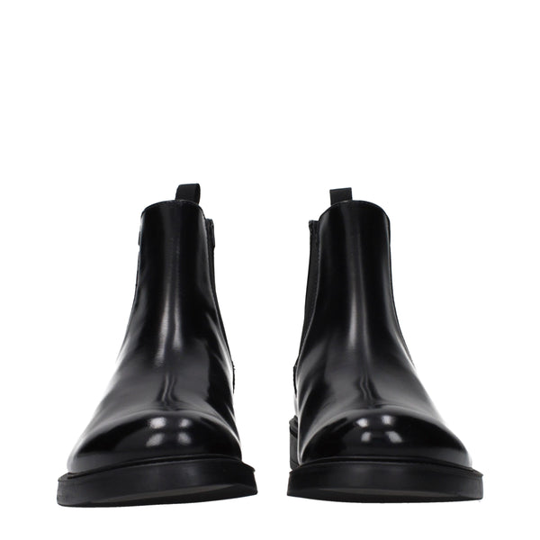 Black Leather Ankle Boots