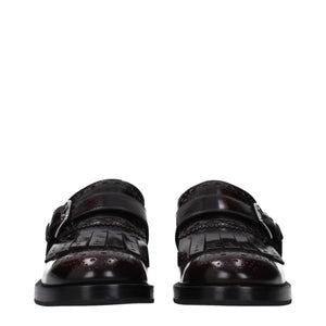 Red Leather Slip-On Loafers