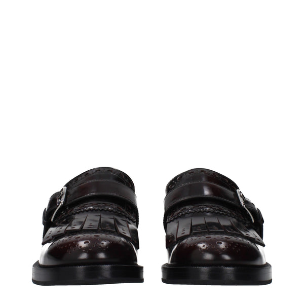 Red Leather Slip-On Loafers