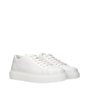 White Leather Low Top Sneakers