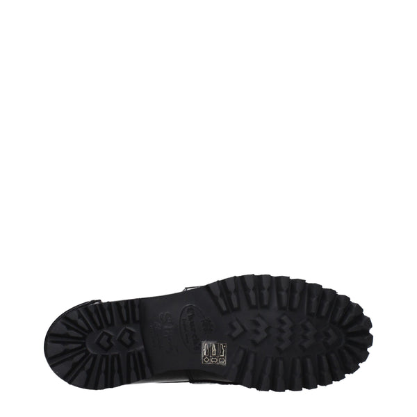 Black Leather Slip-On Loafers