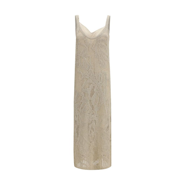 Beige Linen Casual Dress