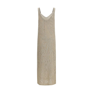 Beige Linen Casual Dress