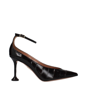 Brown Leather High Heel Pumps