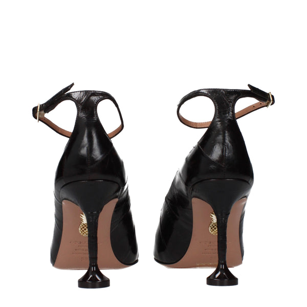 Brown Leather High Heel Pumps
