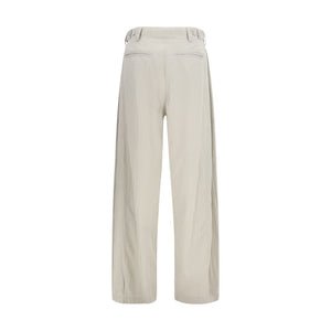 Gray Silk Casual Pants