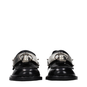 Black Leather Slip-On Loafers