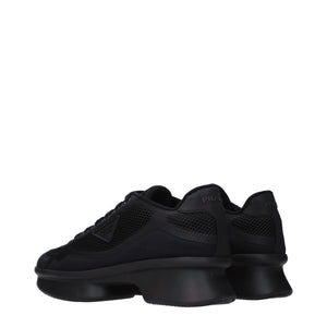 Black Fabric Low Top Sneakers