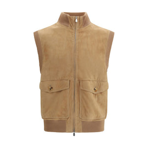 Beige Lamb Ovis Aries Aries Sleveless Jacket