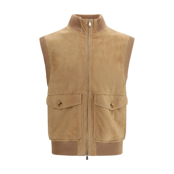 Beige Lamb Ovis Aries Aries Sleveless Jacket
