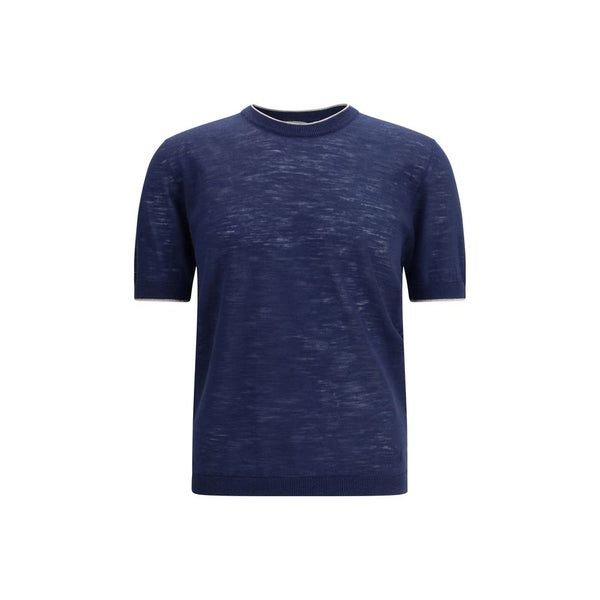 Blue Linen Shortsleeve Shirt