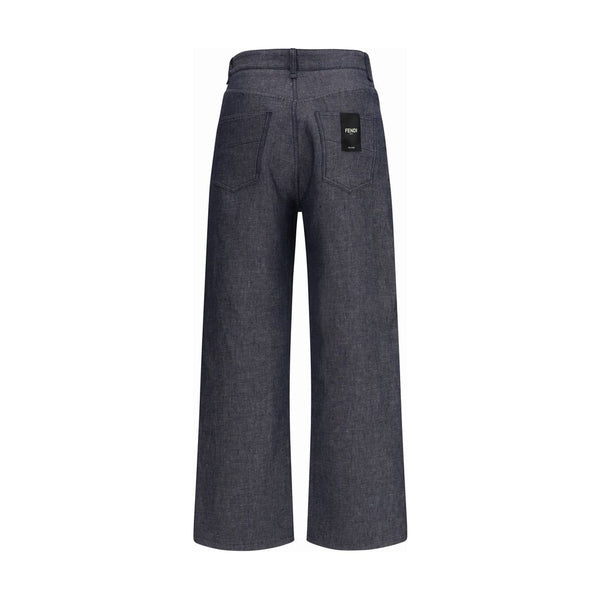Blue Linen Relaxed Fit Jeans