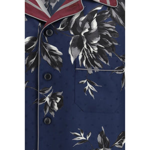 Blue Silk Pattern Shirt
