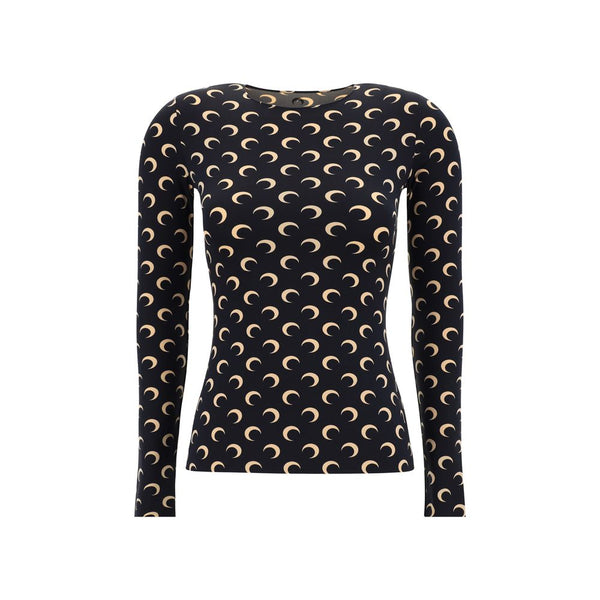 Black Polyamide Long Sleeve T-Shirt