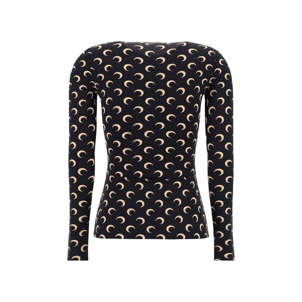 Black Polyamide Long Sleeve T-Shirt