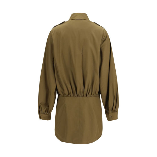 Brown Cotton Casual Dress