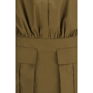 Brown Cotton Casual Dress