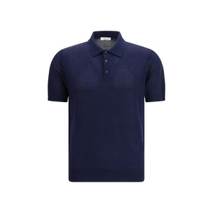 Blue Cotton Polo Shirt