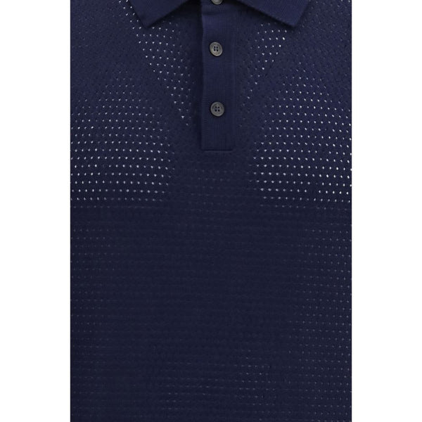 Blue Cotton Polo Shirt
