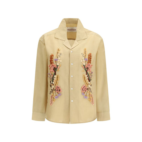 Beige Cotton Pattern Shirt