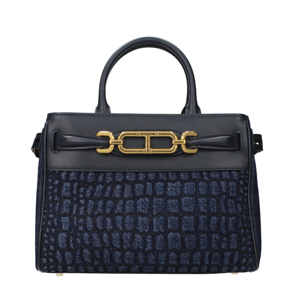 Blue Fabric Handbag