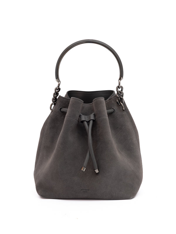 Dark Grey Bon Bon Suede Bucket