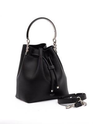 Black Bon Bon Leather Bucket